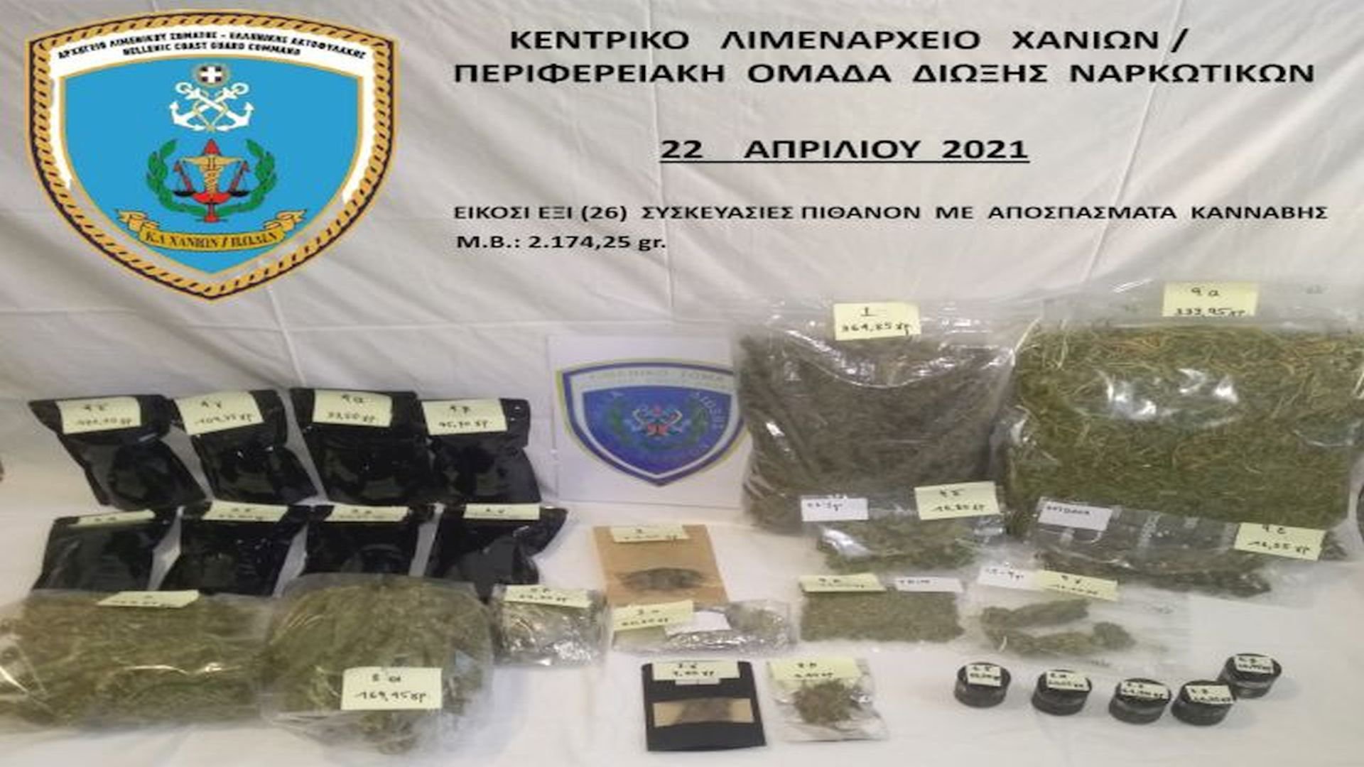 Σύλληψη ημεδαπής για παράβαση του Ν. 4139/2013 “περί εξαρτησιογόνων ουσιών” στα Χανιά