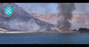 Επιχείρηση απεγκλωβισμού 59 ατόμων από την θαλάσσια περιοχή παραλίας «ΘΑΝΟΣ» νότια της Λήμνου λόγω εκδήλωσης πυρκαγιάς